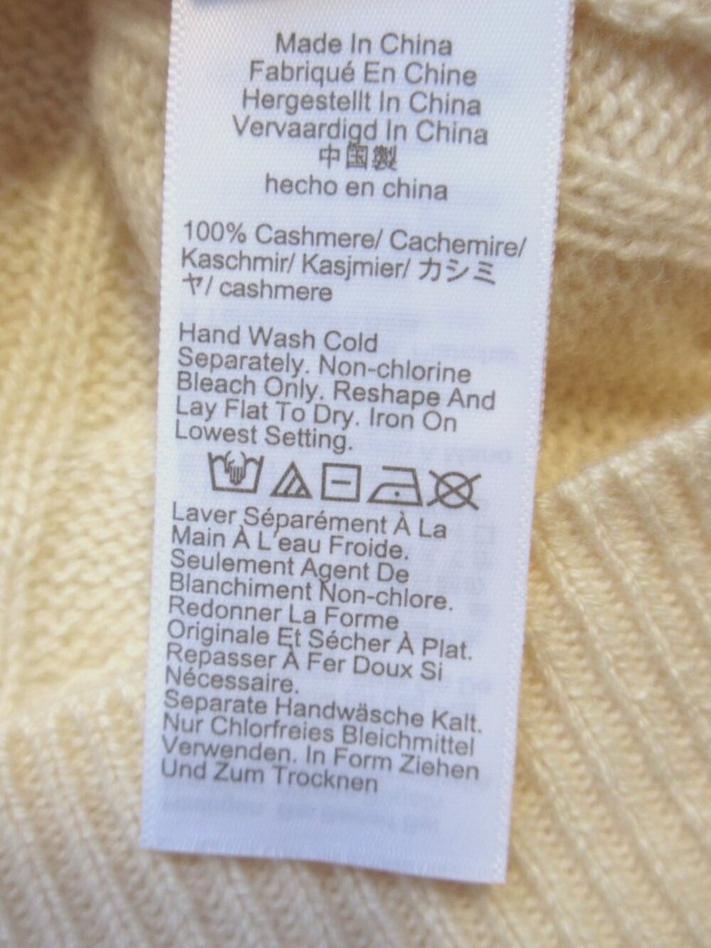 NWT J.Crew Cashmere Cropped Cable-knit V-neck Sweater in Warm Sesame Ivory L - Picture 9 of 9